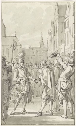 Witte van Haamstede presents himself in Haarlem in armor, 1304