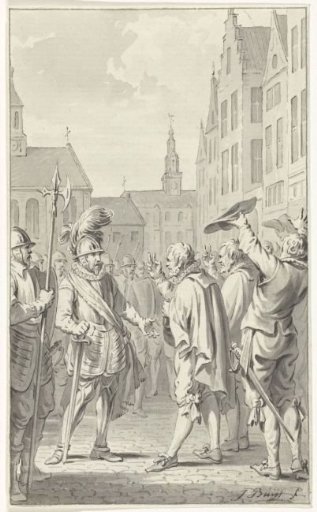 Witte van Haamstede presents himself in Haarlem in armor, 1304