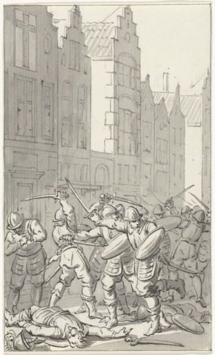 Willem van Arkel falls in battle in the Krijtsteeg in Gorinchem, 1 December 1417