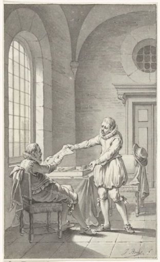 Frank van Borsselen receives his death sentence while playing trictrac, 1433