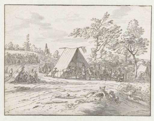 View of an Encampment of the Army of Willem III near Halle, Flemish Brabant