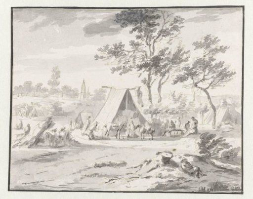 View of an Encampment of the Army of Willem III near Halle, Flemish Brabant