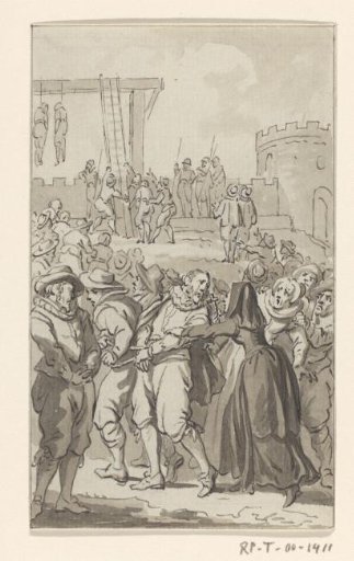 The Catholic former mayors Quirijn Dirkszoon and Lambert Jacobszoon on their way to the gallows during the siege of Haarlem, 1573
