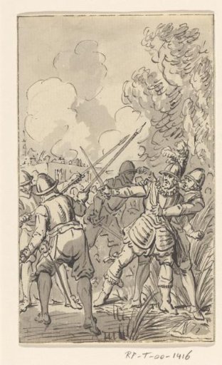 Arrest of Philips van Marnix by the Spaniards at Maaslandsluis, 1573