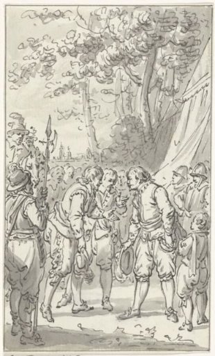 Frederik Hendrik is greeted as field marshal in the French army, 1635