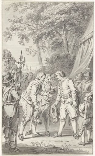 Frederik Hendrik is greeted as field marshal in the French army, 1635