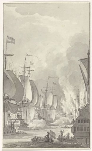 The crossing of the chain in the Medway, 1667