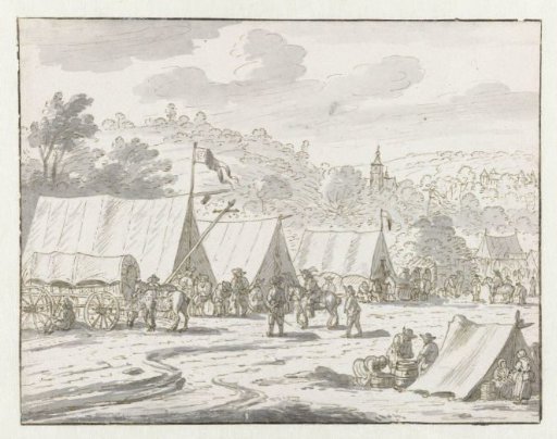 View of an Encampment of the Army of Willem III near Lembeek, Flemish Brabant