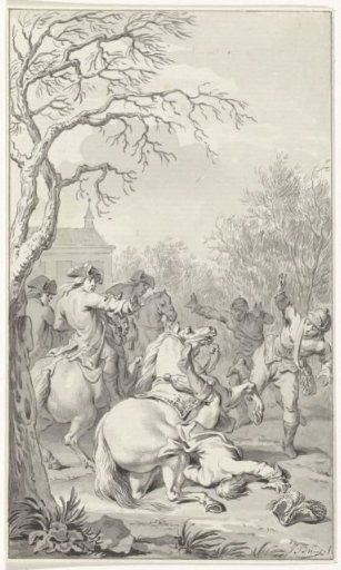 Fatal fall of William III from his horse, 4 March 1702