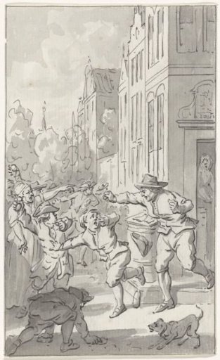 Plundering of the house of a pro-French fishmonger in Deventer, 1747
