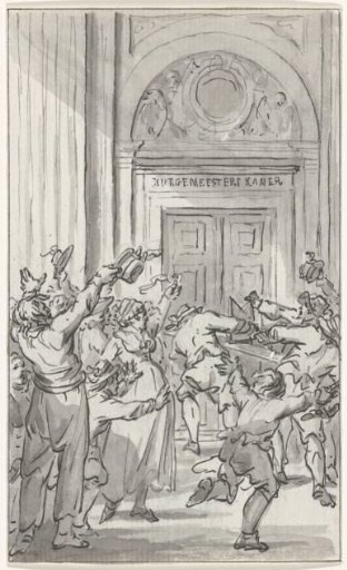Storming of the mayor's room in the Amsterdam town hall, 1747