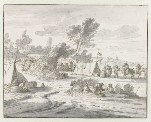 View on an Encampment of the Army of Willem III near Lembeek, Flemish Brabant