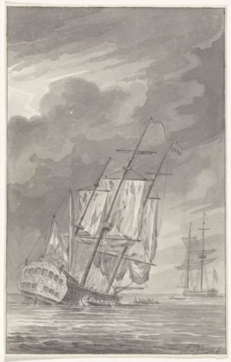 The sinking ship Holland, 1781