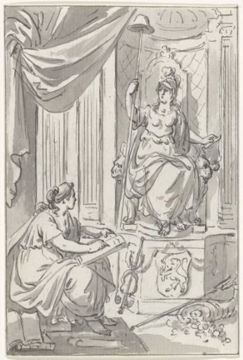 Allegorical representation with Liberty and History