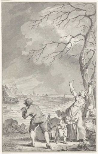 Flooding of the Rhine dike in Gelderland, 1770