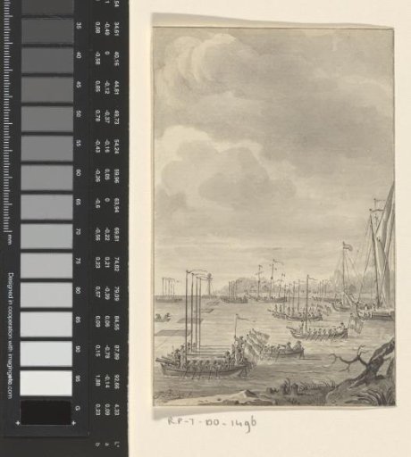 Cannon boats and other vessels on the Kil near Dordrecht, 29 March 1793
