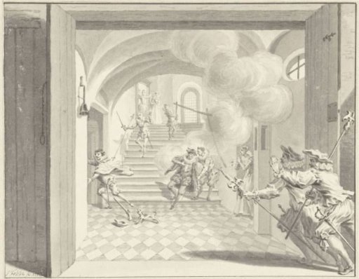 William I murdered by Balthasar Gerards, Delft 10 July 1584