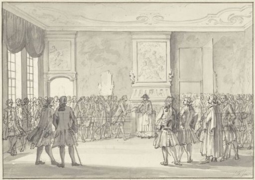 Dutch merchants present a petition to Princess Anna regarding the English attacks, 1758