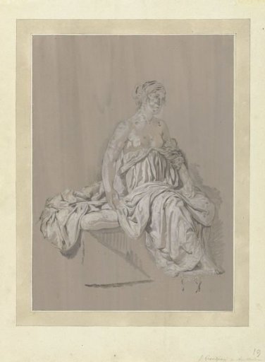 Seated Woman with Bare Upper Body