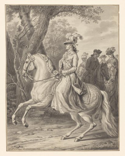 Wilhelmina of Prussia, Princess of Orange-Nassau, on horseback