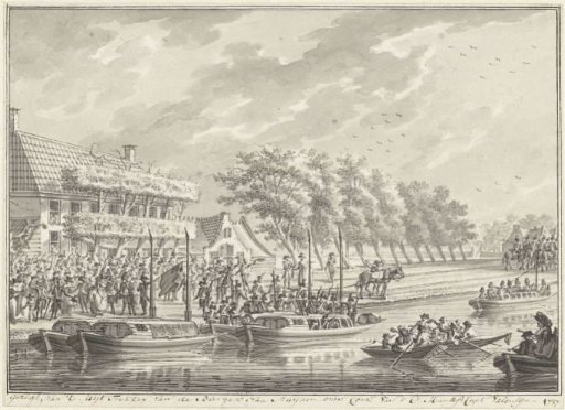 Armed Amsterdam citizens march out to Muiden, 1787