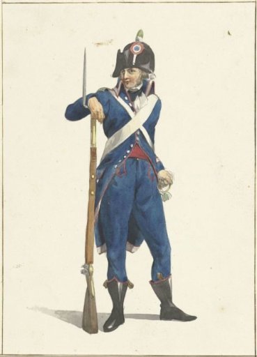 Member of the Rotterdam armed citizen force with a rifle