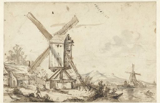 Landscape with Two Windmills