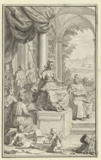Design for title page for Current State of the United Netherlands, volume II