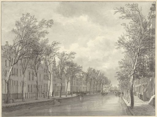 View of the Rapenburg in Leiden from the Groenebrug, 1807
