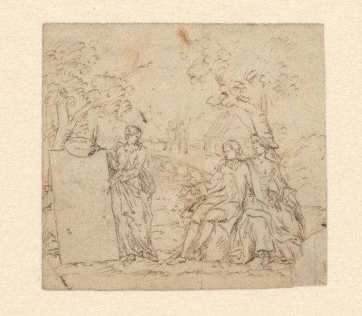 Landscape with Pictura and seated couple