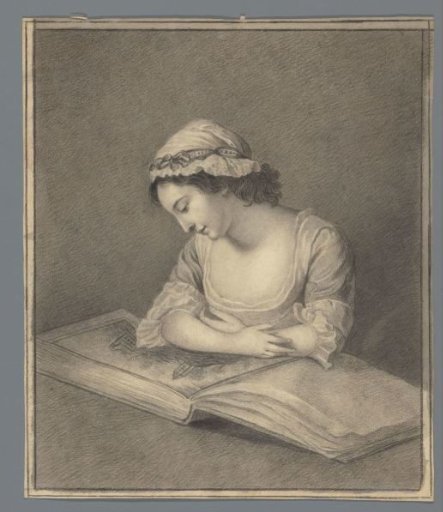 Young woman with picture book