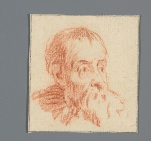 Man's head, with beard, three-quarter view to the right