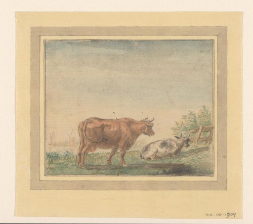 Two cows in a meadow