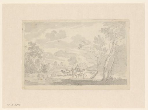 Landscape with shepherds and cattle