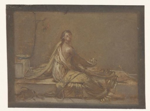 Woman seated on her bed in a cell