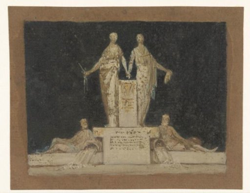 Monument with Two Standing Figures and Two River Gods