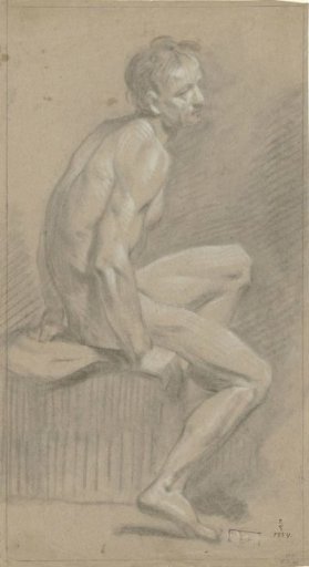 Seated male nude, facing right