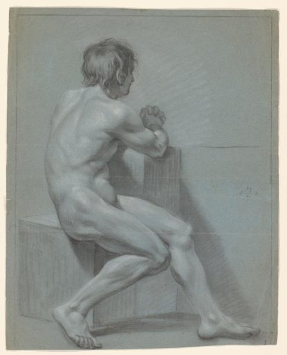 Seated male nude, facing right