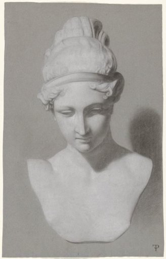 Plaster model of a bust of a woman