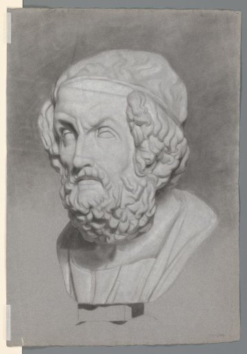 Plaster model of a bust of a man
