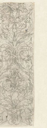 Faun between leaf ornaments