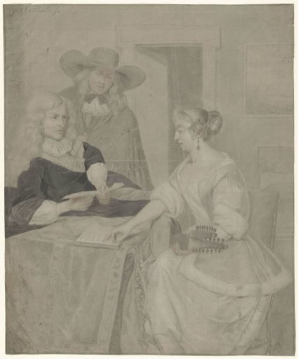 Musical couple at a table