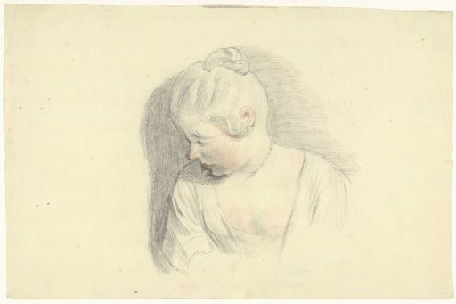 Bust of a woman, looking down to the left
