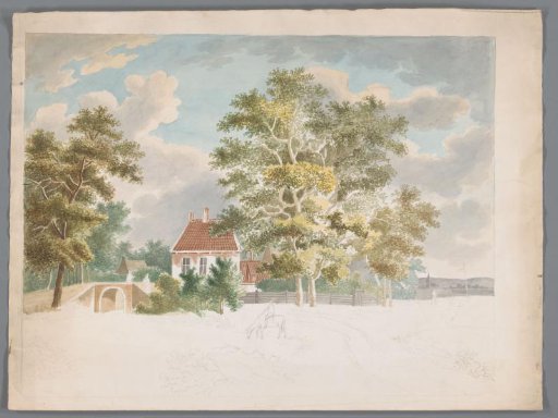 View of a house among trees on a country road