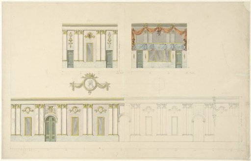 Decoration of the hall of the Besjes House, at the ball on the occasion of the inauguration of King William I, April 1814