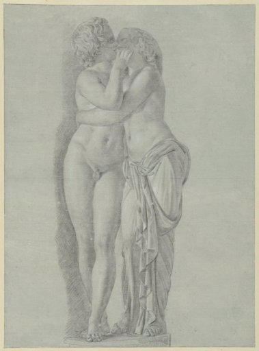 Statue of a kissing couple