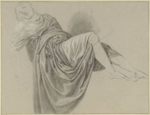 Drapery study of a lying woman
