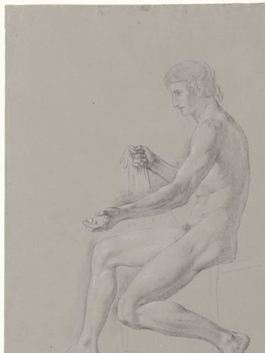 Seated male nude, facing left