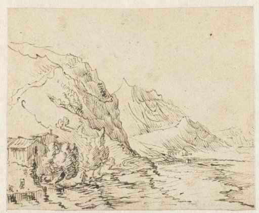 Coastal landscape with some huts