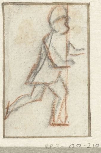 Walking figure, to the right